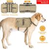 Pet Dog Backpack Hound Hiking Camping Saddle Bag Cotton Canvas For Medium Large Dog