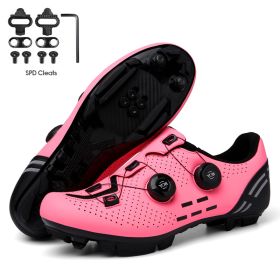 Carbon Cycling Sneaker MTB Cleats Shoes Men Mountain Bike Shoes SPD Racing Speed Bicycle Sneakers Women Road Cycling Footwear (Color: pink mtb cleats, size: 40)