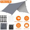 Waterproof Camping Tarp Kit Tent Canopy Rain Fly Awning Shelter for Outdoor Picnic Hammock Hiking Backpacking Travelling UV Protection